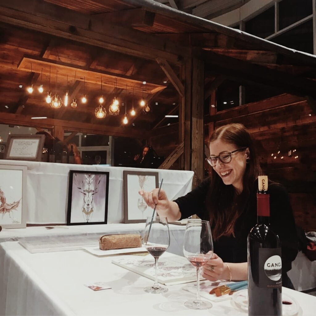 Artist Nadja Kalina - Malen mit Rotwein