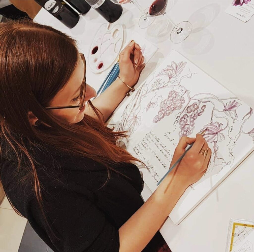 Artist Nadja Kalina - Malen mit Rotwein