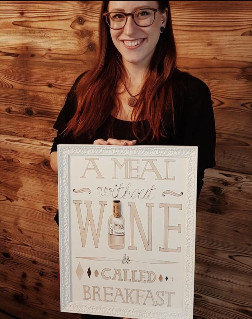 Artist Nadja Kalina - Malen mit Rotwein